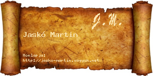 Jaskó Martin névjegykártya